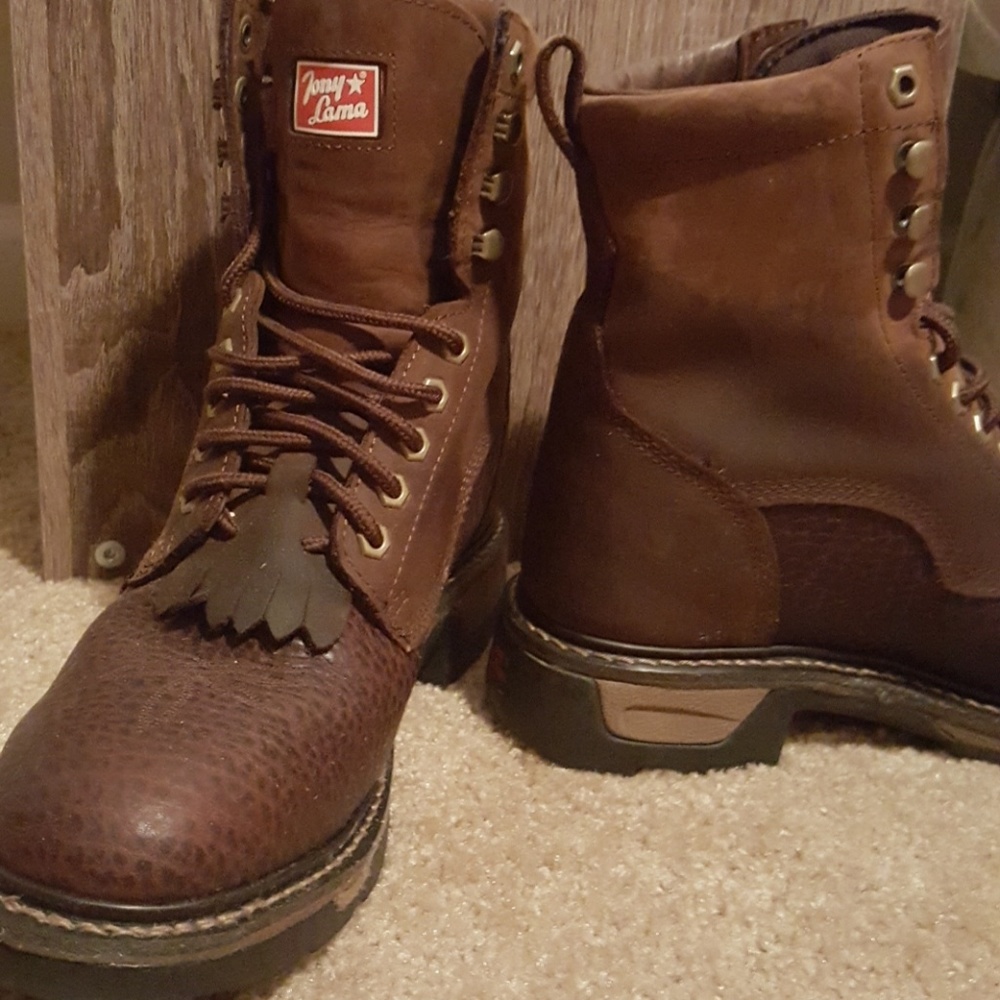Tony Lama lace up boot, worn 2 times.